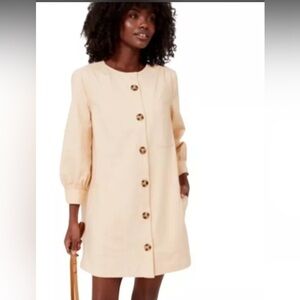 Tuckernuck NWT Stone Blake Shift Shirt Dress Small Preppy Quiet Luxury